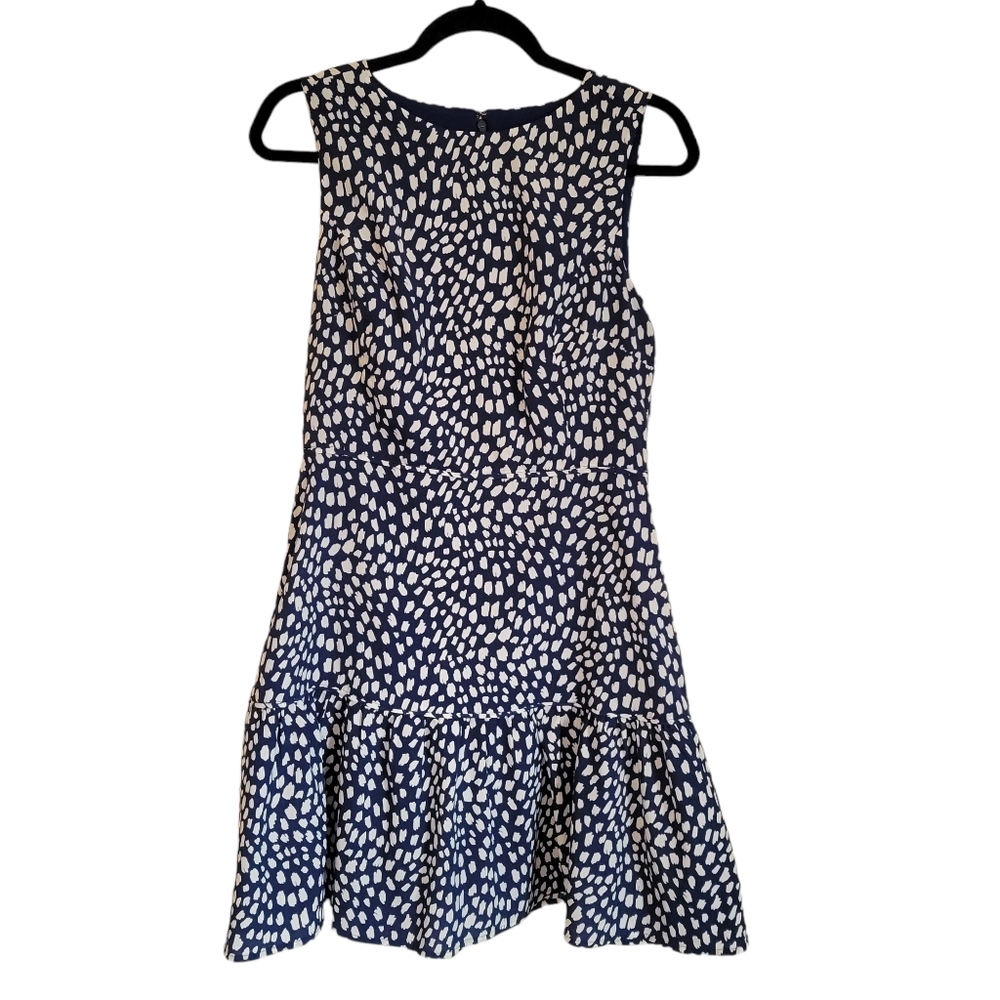 Vineyard Vines Blue Painted Dots Tiered Ruffle Sleeveless Mini Dress, Size 6 - Picture 6 of 8